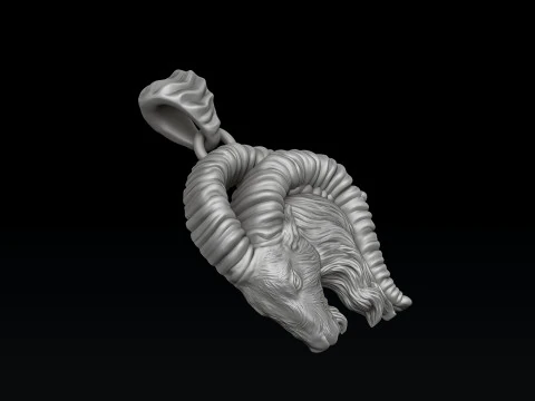 Conjunto de anel pendente de Capric&oacute;rnio Modelo de impress&atilde;o 3D Modelo de Impressão 3D