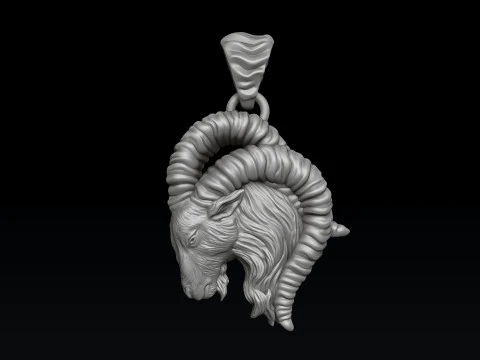 Conjunto de anel pendente de Capric&oacute;rnio Modelo de impress&atilde;o 3D Modelo de Impressão 3D