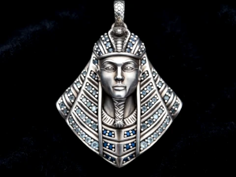 Pendentif Pharaon avec pierres précieuses Modèle d'impression 3D Modèles 3D en vedette