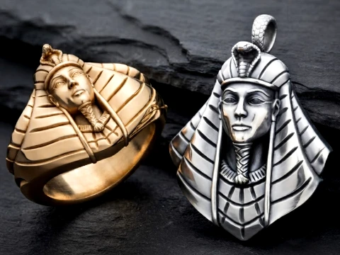 Ensemble de bagues à pendentif Pharaon Modèle d'impression 3D Modèles 3D en vedette