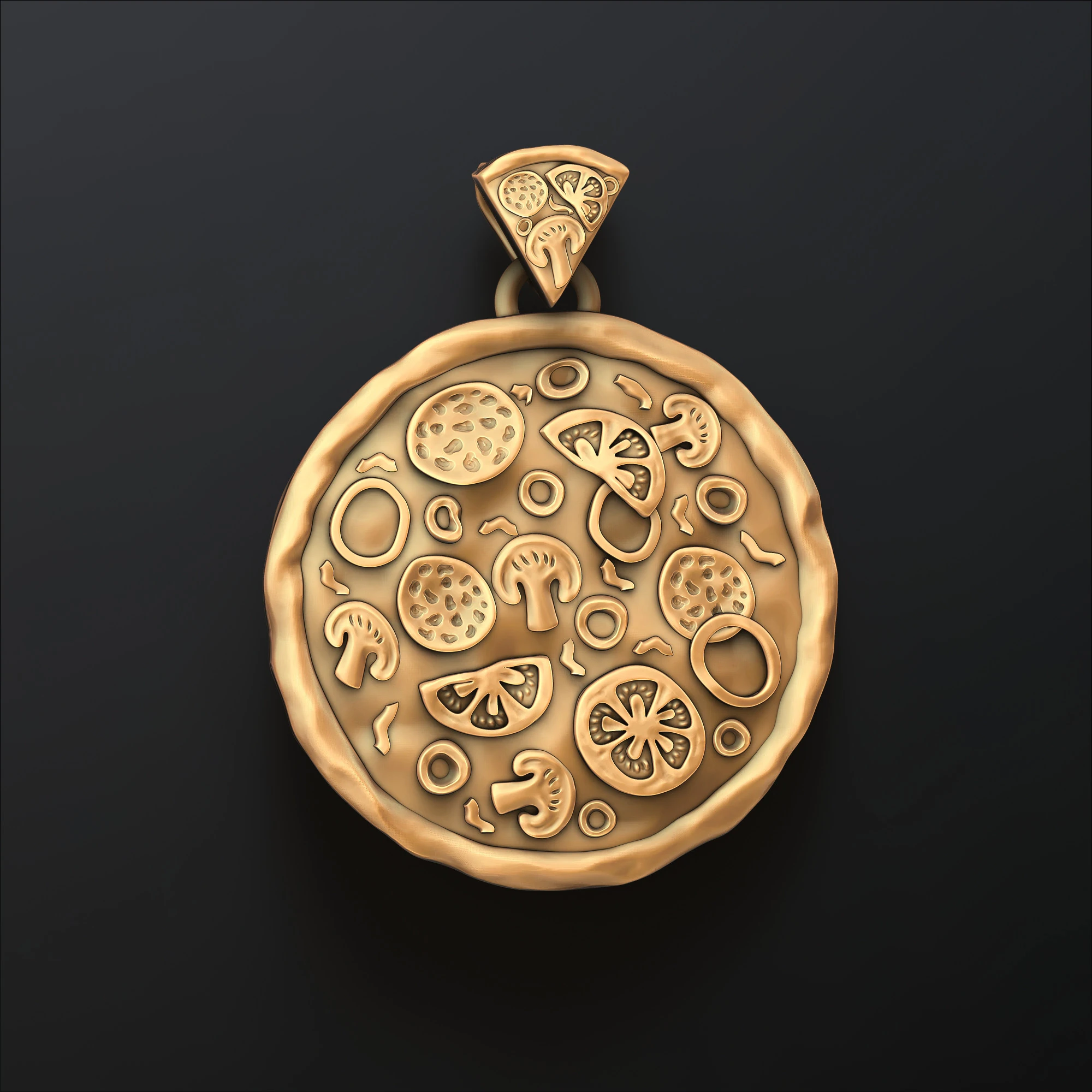 Pizza Pendant 3D print model 3D Print Model .c4d .max .obj .3ds .fbx .stl .blend 