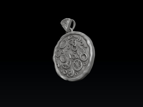 Pizza Pendant 3D print model 3Dプリントモデル