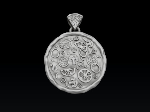 Pizza Pendant 3D print model 3Dプリントモデル