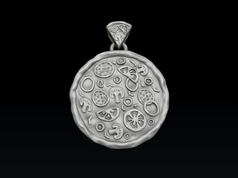 Pizza Pendant 3D print model 3D Print Model