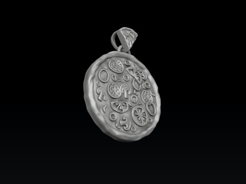Pizza Pendant 3D print model 3Dプリントモデル