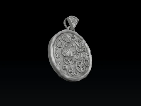 Pizza Pendant 3D print model 3D Print Model