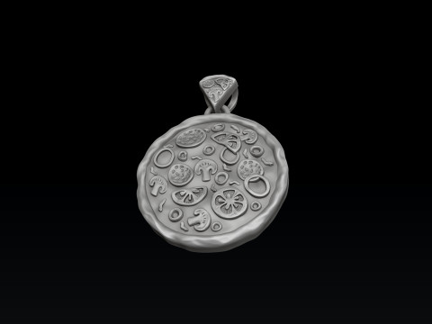 Pizza Pendant 3D print model 3Dプリントモデル