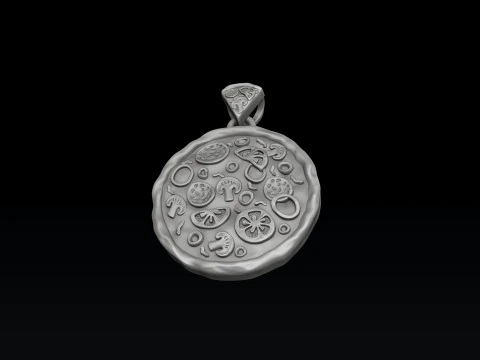 Pizza Pendant 3D print model 3D Print Model