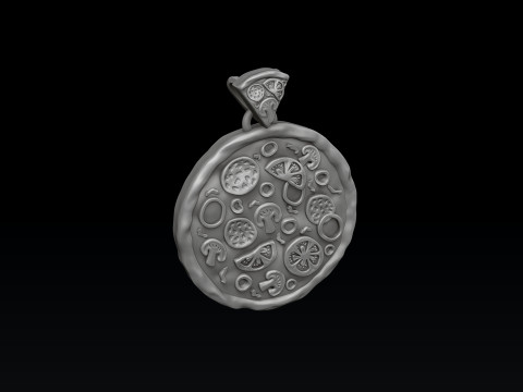 Pizza Pendant 3D print model 3Dプリントモデル