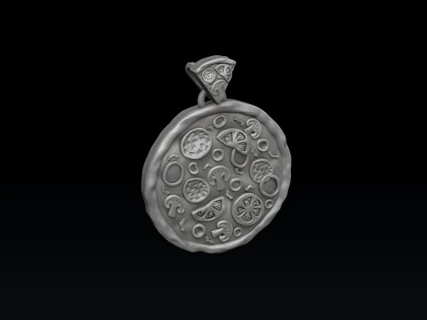 Pizza Pendant 3D print model 3D Print Model