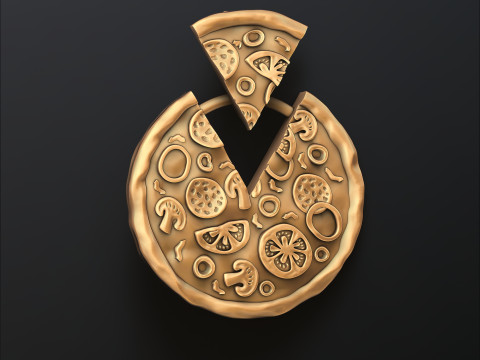 Pizza Pendant Version 2 3D print model 3Dプリントモデル