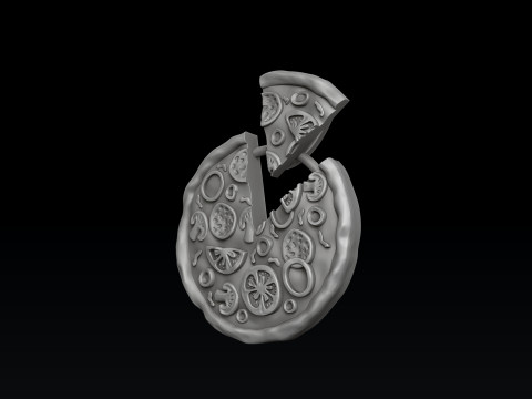 Pizza Pendant Version 2 3D print model 3D Принт Модель