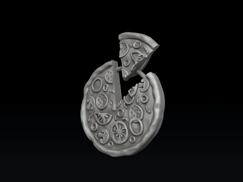 Pizza Pendant Version 2 3D print model 3D Print Model