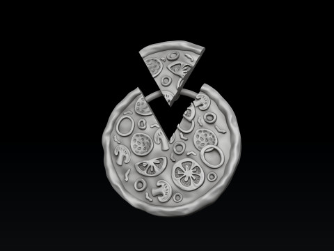 Pizza Pendant Version 2 3D print model 3D Принт Модель