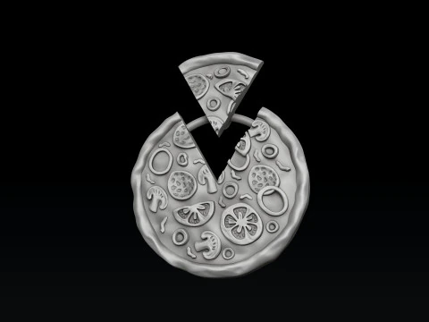 Pizza Pendant Version 2 3D print model 3D Print Model