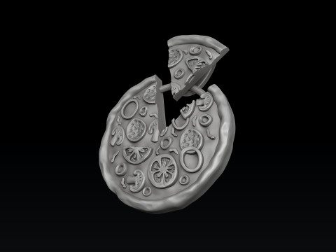 Pizza Pendant Version 2 3D print model 3D Принт Модель
