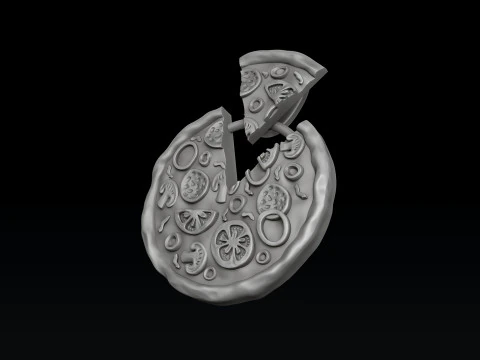 Pizza Pendant Version 2 3D print model 3D Print Model