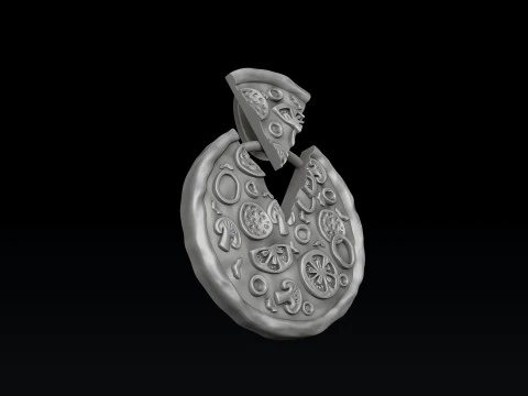 Pizza Pendant Version 2 3D print model 3D Print Model