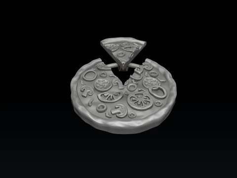 Pizza Pendant Version 2 3D print model 3D Print Model