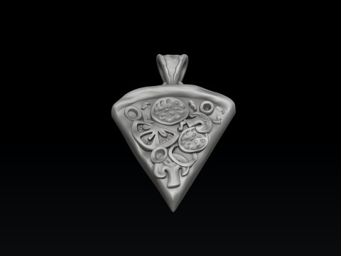 Pizza Slice Pendant 3D print model Modello di stampa 3D