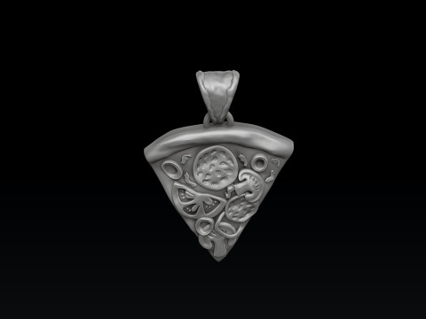 Pizza Slice Pendant 3D print model Modello di stampa 3D