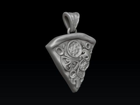 Pizza Slice Pendant 3D print model Modello di stampa 3D