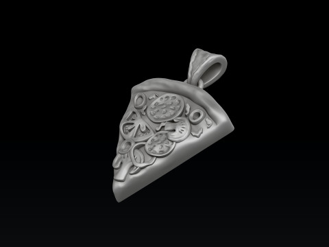 Pizza Slice Pendant 3D print model Modello di stampa 3D