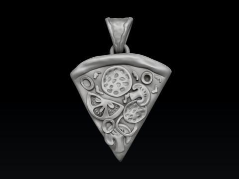 Pizza Slice Pendant 3D print model Modello di stampa 3D