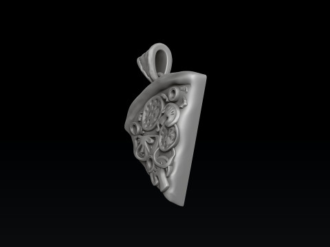 Pizza Slice Pendant 3D print model Modello di stampa 3D