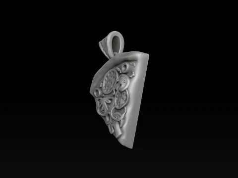 Modelo de impress&atilde;o 3D de pingente de fatia de pizza Modelo de Impressão 3D