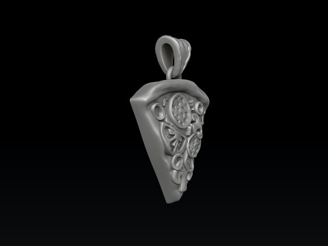 Pizza Slice Pendant 3D print model Modello di stampa 3D