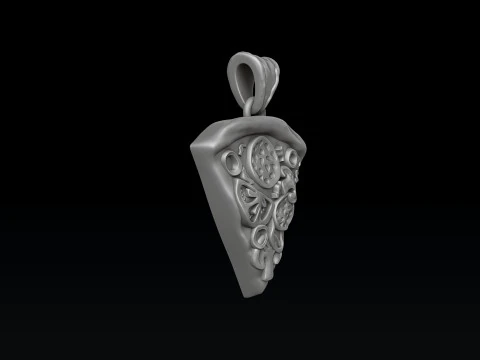 Modelo de impress&atilde;o 3D de pingente de fatia de pizza Modelo de Impressão 3D