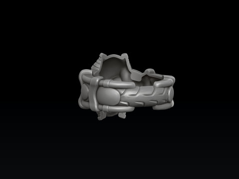 Skull Biker Ring 3D print model 3D Baskı Modeli