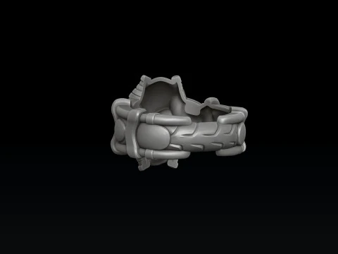 Modello di stampa 3D dell'anello da motociclista con teschio Modello di stampa 3D