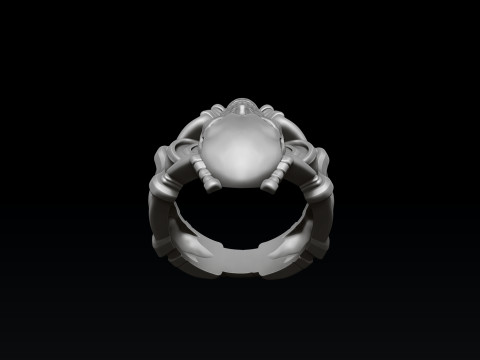 Skull Biker Ring 3D print model 3D Baskı Modeli