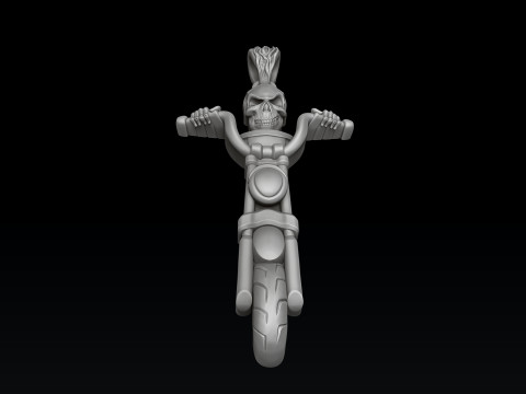 Skull Biker Pendant 3D print model 3Dプリントモデル