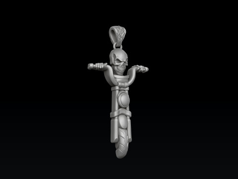 Skull Biker Pendant 3D print model 3Dプリントモデル