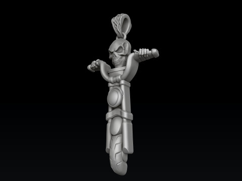 Skull Biker Pendant 3D print model 3Dプリントモデル