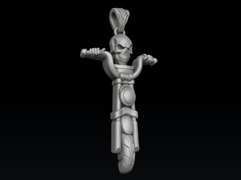 Skull Biker Pendant 3D print model 3Dプリントモデル