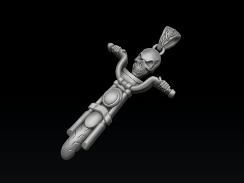 Skull biker pendant ring collection 3D print model 3Dプリントモデル
