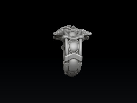 Skull biker pendant ring collection 3D print model 3Dプリントモデル