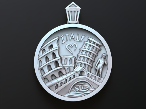 Italy Rome Pendant 3D print model 3Dプリントモデル