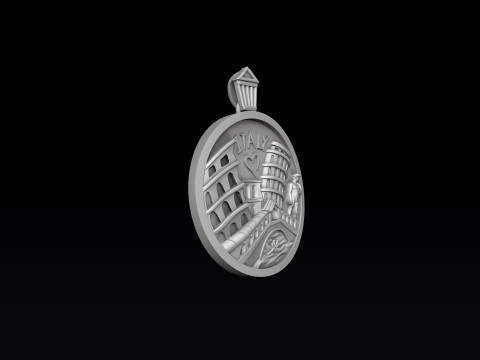 Italy Rome Pendant 3D print model 3Dプリントモデル