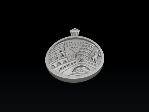 Italy Rome Pendant 3D print model 3Dプリントモデル