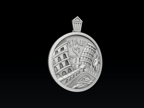 Italy Rome Pendant 3D print model 3Dプリントモデル