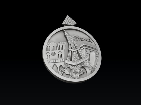 France Pendant 3D print model 3D 프린트 모델