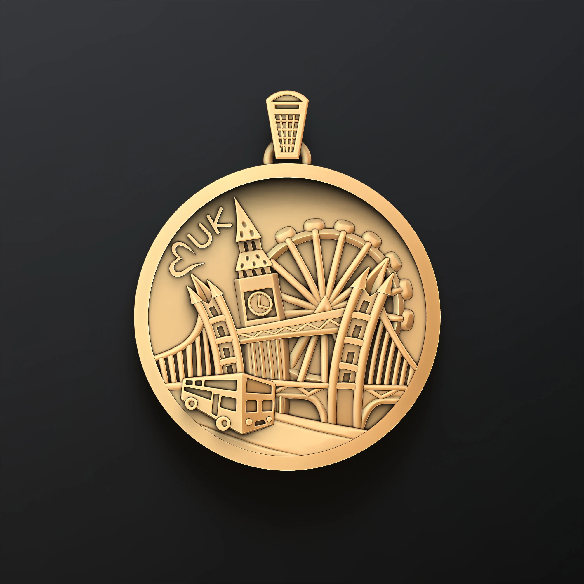 England Uk Pendant 3D print model 3D Print Model .c4d .max .obj .3ds .fbx .stl .blend