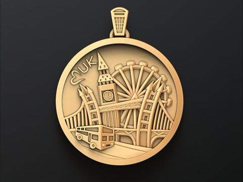 England Uk Pendant 3D print model 3Dプリントモデル