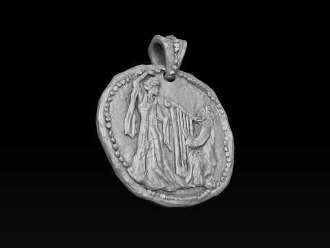 Old Coin Pendant 3D print model 3Dプリントモデル
