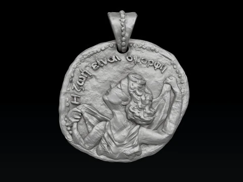 Old Coin Pendant 3D print model 3D Print Model